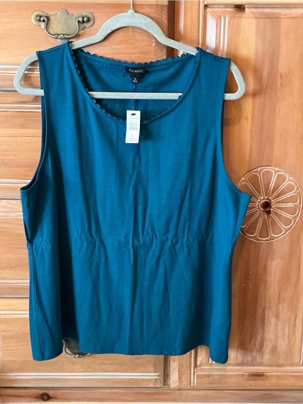 NWT XL Talbots Teal Scoop Neck Sleeveless Top